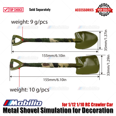 Accessories Metal Shovel Simulation Army for Decoration for 1/12 1/10 RC Crawler Car Remote Control
