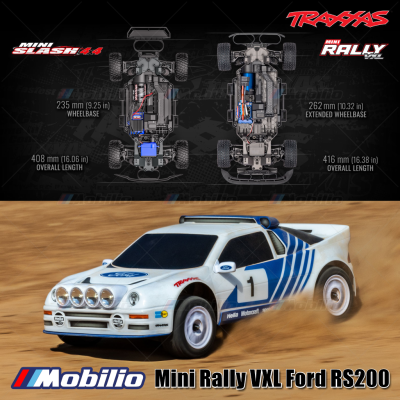 Traxxas 108046-1 Mini Rally VXL Ford RS200 Brushless Power System Clipless Body Fully Assembled RTR with TQi 2.4 GHz Radio System TSM