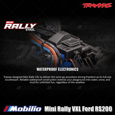 Traxxas 108046-1 Mini Rally VXL Ford RS200 Brushless Power System Clipless Body Fully Assembled RTR with TQi 2.4 GHz Radio System TSM
