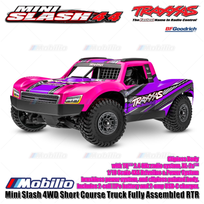 Traxxas 108164-1 Mini Slash 4WD Short Course Truck Fully Assembled RTR Clipless Body TQ 2.4GHz BL-2S Brushless Power System