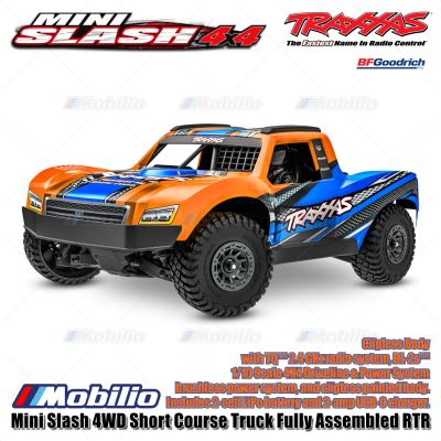 Traxxas 108164-1 Mini Slash 4WD Short Course Truck Fully Assembled RTR Clipless Body TQ 2.4GHz BL-2S Brushless Power System