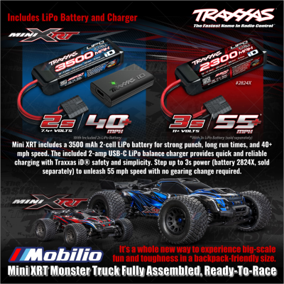 Traxxas Mini XRT Monster Truck Fully Assembled Ready-To-Race RTR with TQi 2.4 GHz Radio System & VXL-3s Brushless Power System