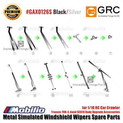 GRC Metal Simulated Windshield Wiper Spareparts 40mm for 1/10 RC Car Crawler Traxxas TRX-4 Axial SCX10 Body Upgrade Accessories #GAX0126S