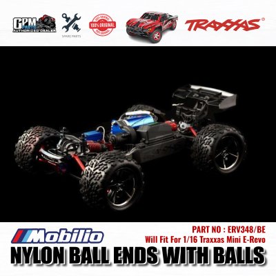 GPM Part #ERV348/BE Nylon Ball Ends with Balls for Traxxas 1:16 Mini E-Revo 2 Pcs