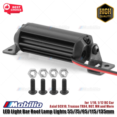 New LED Light Bar Roof Lamp Lights 55/75/95/115/135mm for 1/10 1/12 RC Car Axial SCX10 Traxxas TRX4 RGT MN and More
