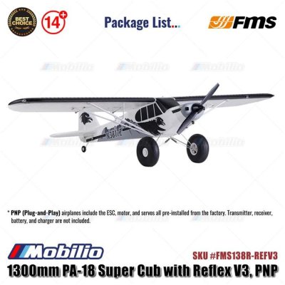 FMS 1300mm PA-18 Super Cub with Reflex V3 - PNP/RTF #FMS138R-REFV3 RC Air Plane Aeromodelling
