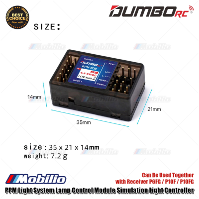 Dumborc PPM Light System Lamp Control Module Simulation Light Controller Can Be Used Together with Receiver P6FG / P10F / P10FG