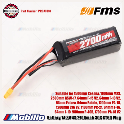 FMS Part #PRBAT018 Battery 14.8V 4S 2700mah 30C XT60 Plug for RC Airplane Aero Modelling Aircraft