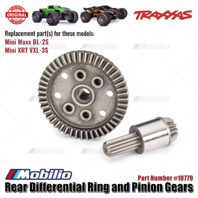 Traxxas Part #10779 Rear Differential Ring and Pinion Gears for RC Mini Maxx, Mini XRT