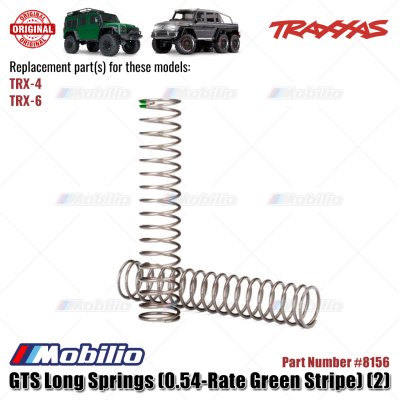 Traxxas Part #8156 GTS Long Springs 0.54-Rate Green Stripe 2 Pcs for RC TRX-4 TRX-6