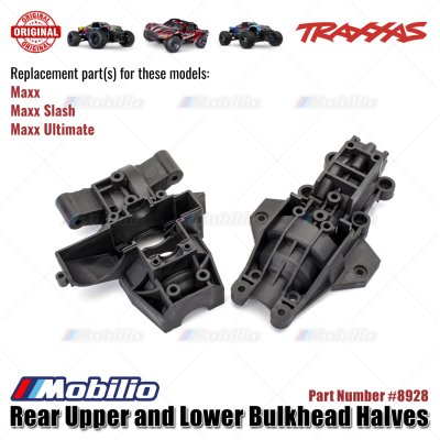 Traxxas Part #8928 Rear Upper and Lower Bulkhead Halves for RC Maxx, Maxx-Slash, Maxx-Ultimate