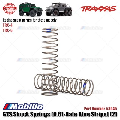 Traxxas Part #8045 GTS Shock Springs 0.61-Rate Blue Stripe 2 Pcs for RC TRX-4 TRX-6 Crawler Adventure
