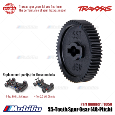 Traxxas Part #8358 55-Tooth Spur Gear 48-Pitch for RC 4-Tec 2.0 Chassis