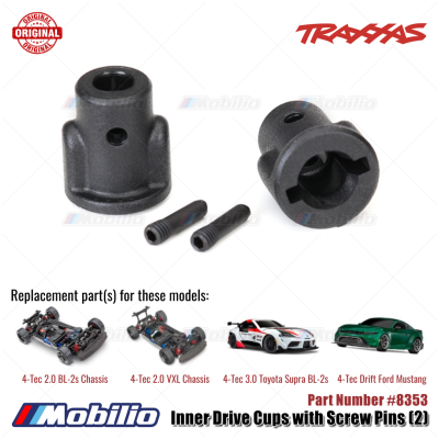 Traxxas Part #8353 Pair of Inner Drive Cups with Screw Pins for RC 4-Tec 2.0 3.0 Chassis