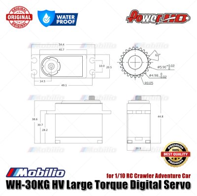 Power HD WH-30KG HV Large Torque Digital Servo Waterproof for 1/10 RC Crawler Adventure Car