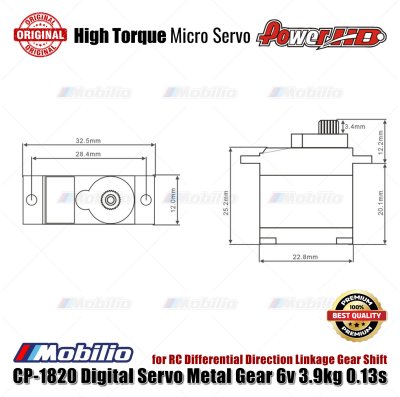 Power HD CP-1820 Digital Servo Metal Gear Micro Servo for RC Differential Direction Linkage Gear Shift