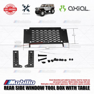 GPM Part #SCX3ZSP1 Rear Side Window Tool Box with Table for Axial SCX10 III Jeep Wrangler