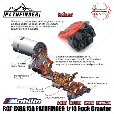 RGT EX86150 PATHFINDER 1/10 Long WB 355mm Rock Crawler RC Adventure RTR
