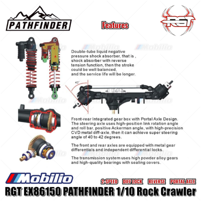 RGT EX86150 PATHFINDER 1/10 Long WB 355mm Rock Crawler RC Adventure RTR