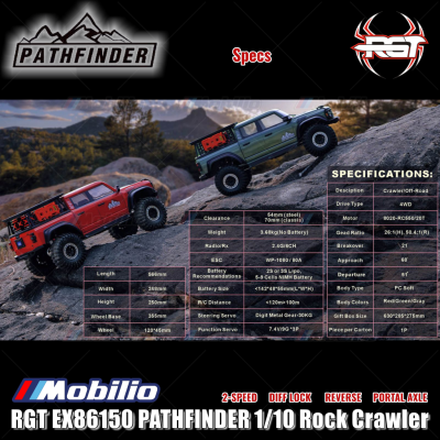 RGT EX86150 PATHFINDER 1/10 Long WB 355mm Rock Crawler RC Adventure RTR
