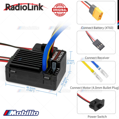 RadioLink CL9030 90A 2-4S Brushed ESC Built-in 5A BEC for RC Crawlers Tanks Cars Boats
