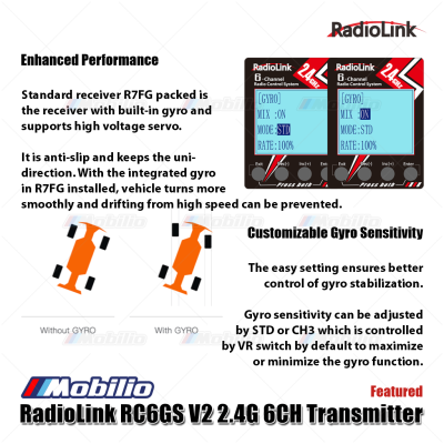 New Radiolink RC4GS V3 5Ch 2.4 GHz Receiver R6FG with Gyro Fast Respon Fully Waterproof Available