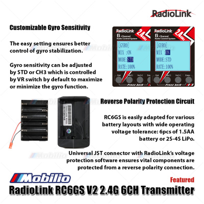 New Radiolink RC4GS V3 5Ch 2.4 GHz Receiver R6FG with Gyro Fast Respon Fully Waterproof Available