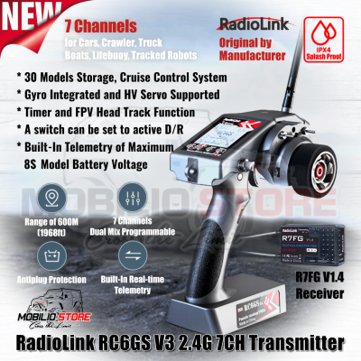 Radiolink RC6GS V3 7 Channels RC Transmitter and Receiver R7FG Crawler