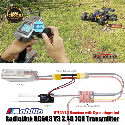 Radiolink RC6GS V3 7 Channels RC Transmitter and Receiver R7FG Fully Waterproof Available for Cars Crawler Truck Boats