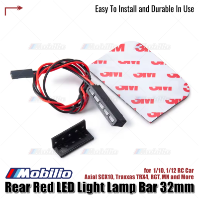 Upgrade Part Rear Red LED Light Lamp Bar 32/65mm for 1/10 1/12 RC Car Axial SCX10 Traxxas TRX4 RGT MN and More