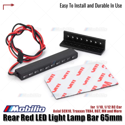 Upgrade Part Rear Red LED Light Lamp Bar 32/65mm for 1/10 1/12 RC Car Axial SCX10 Traxxas TRX4 RGT MN and More