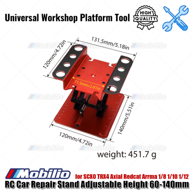 RC Car Repair Stand Adjustable Height 60-140mm for SCX0 TRX4 Axial Redcat Arrma 1/8 1/10 1/12 Remote Control Car