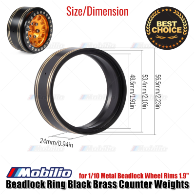 Beadlock Ring Black Brass Counter Weights 1.9 for Metal Beadlock Rims