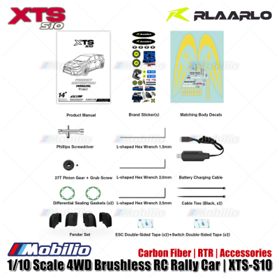 Rlaarlo XTS-S10 1/10 Scale 4WD Sensored Brushless ESC Programmable Realistic Appearance RC Rally Car RTR