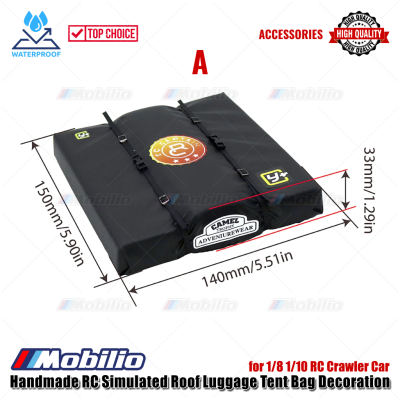 Accessories Handmade RC Simulated Roof Luggage Tent Bag Decoration for 1/8 1/10 RC Crawler Car