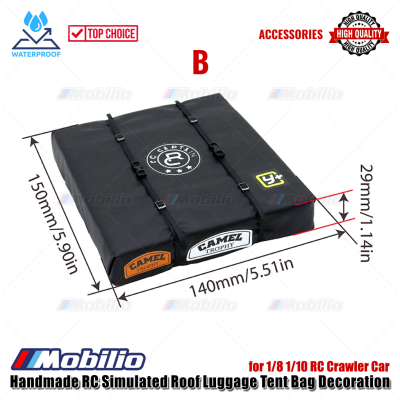 Accessories Handmade RC Simulated Roof Luggage Tent Bag Decoration for 1/8 1/10 RC Crawler Car