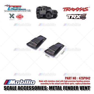 GPM Part #ZSP042 Metal Fender Vent (Style A) for Traxxas TRX-4 Defender RC4WD D90 / D110 Crawler Adventure
