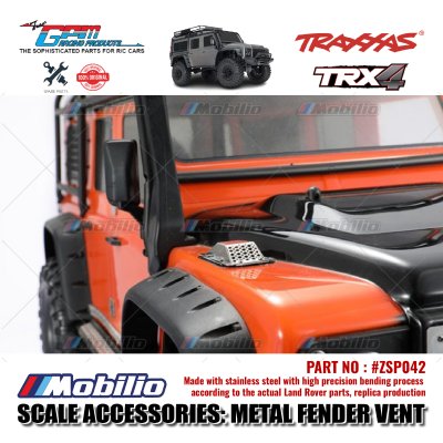 GPM Part #ZSP042 Metal Fender Vent (Style A) for Traxxas TRX-4 Defender RC4WD D90 / D110 Crawler Adventure