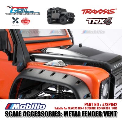 GPM Part #ZSP042 Metal Fender Vent (Style A) for Traxxas TRX-4 Defender RC4WD D90 / D110 Crawler Adventure