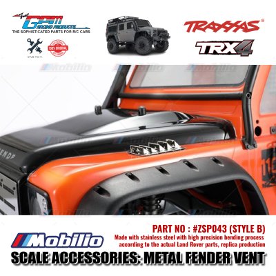 GPM Part #ZSP043 Metal Fender Vent (Style B) for Traxxas TRX-4 Defender RC4WD D90 / D110 Crawler Adventure