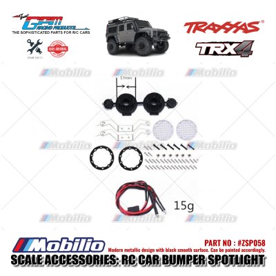GPM Part #ZSP058 RC Car Bumper Spotlight Decoration for Axial SCX10 Traxxas TRX-4 Crawler Adventure