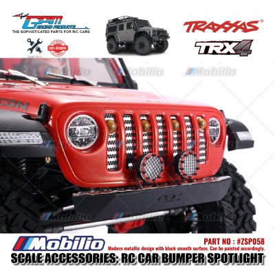 GPM Part #ZSP058 RC Car Bumper Spotlight Decoration for Axial SCX10 Traxxas TRX-4 Crawler Adventure