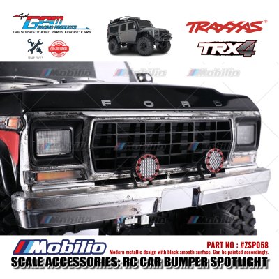 GPM Part #ZSP058 RC Car Bumper Spotlight Decoration for Axial SCX10 Traxxas TRX-4 Crawler Adventure
