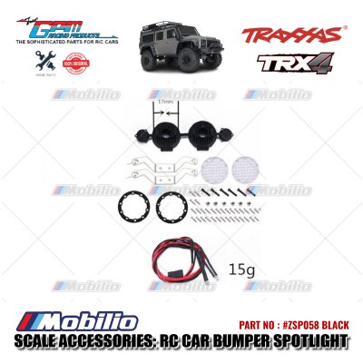 GPM Part #ZSP058 RC Car Bumper Spotlight Decoration for Axial SCX10 Traxxas TRX-4 Crawler Adventure