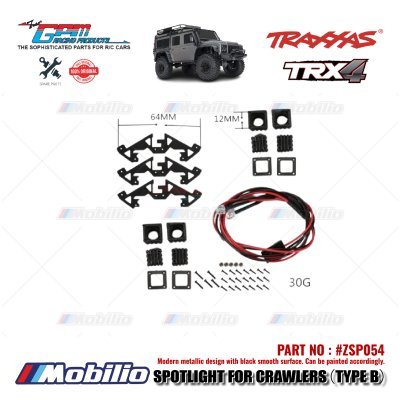 GPM Part #ZSP054 Spotlight Type B LED Light Scale Accessories for RC Crawler Adventure Traxxas Axial RGT