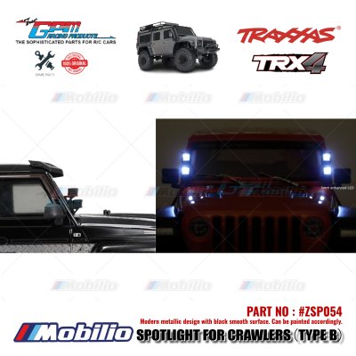 GPM Part #ZSP054 Spotlight Type B LED Light Scale Accessories for RC Crawler Adventure Traxxas Axial RGT