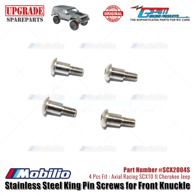 GPM Part #SCX2004S Stainless Steel King Pin Screws for Front Knuckle RC Axial SCX10 II Crawler