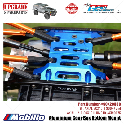 GPM Part #SCX2038B Aluminium Gear Box Bottom Mount AX31379 Skid Plate RC Upgrade Axial SCX10 II Crawler Adventure