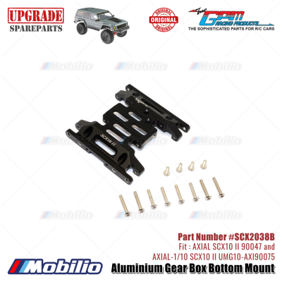 GPM Part #SCX2038B Aluminium Gear Box Bottom Mount AX31379 Skid Plate RC Upgrade Axial SCX10 II Crawler Adventure