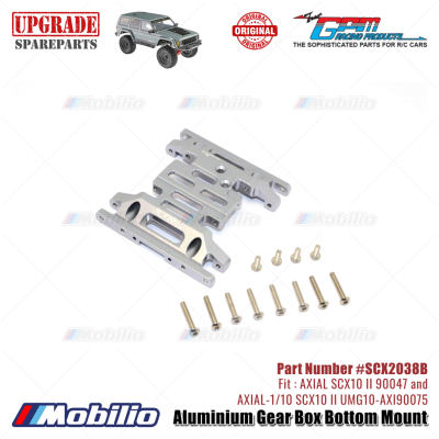 GPM Part #SCX2038B Aluminium Gear Box Bottom Mount AX31379 Skid Plate RC Upgrade Axial SCX10 II Crawler Adventure
